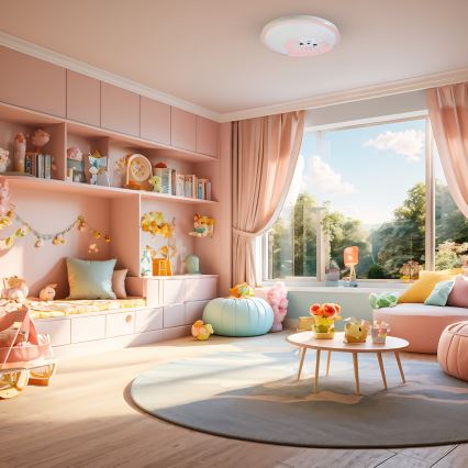 Plafón LED infantil MOONCAT LED/34W/230V rosa