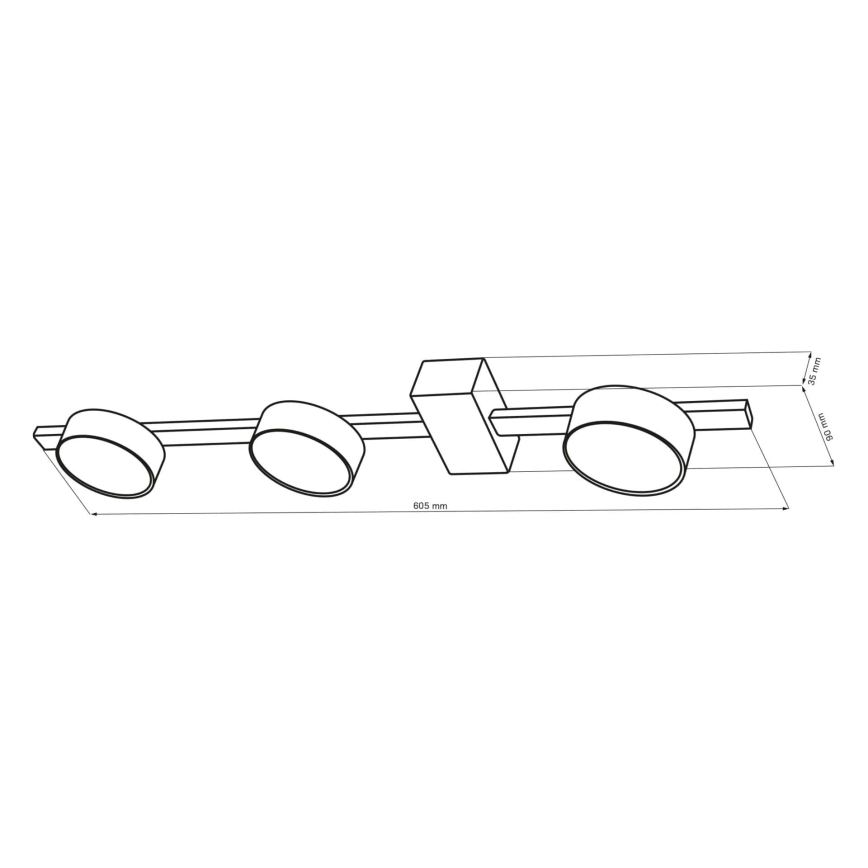 Plafón LED JOY 3xGX53/6W/230V negro