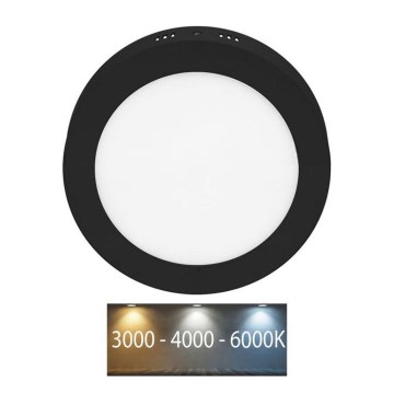 Plafón LED LADA LED/12W/230V 3000/4000/6000K diá. 17 cm negro