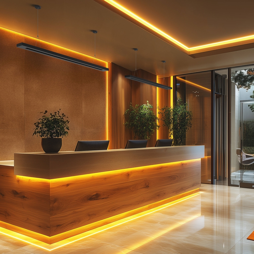 Plafón LED/Lámpara colgante PLANK LED/20/30/40W/230V 2700/4000/6000K CRI 90 negro