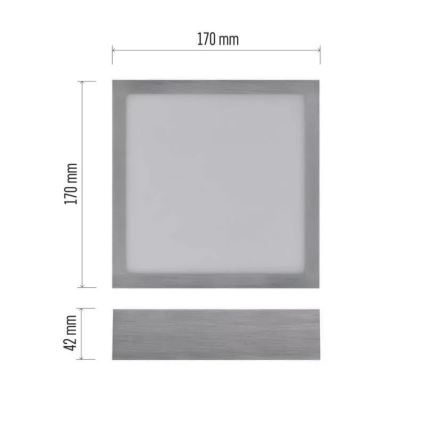 Plafón LED NEXXO LED/12,5W/230V 3000/3500/4000K 17x17 cm cromo brillante