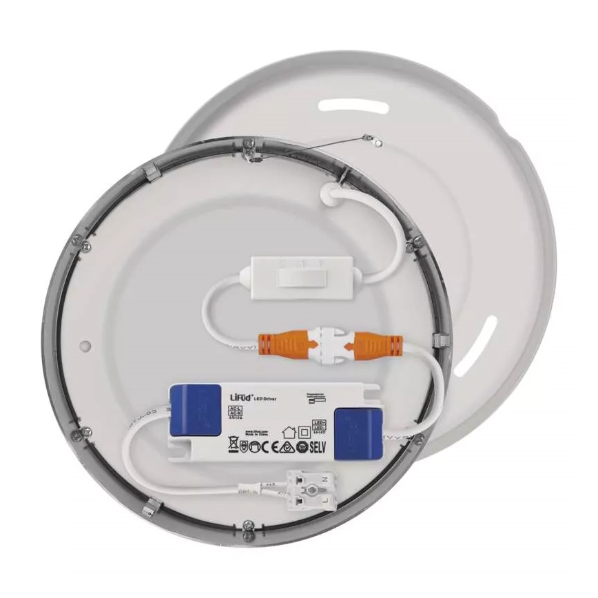 Plafón LED NEXXO LED/12,5W/230V 3000/3500/4000K diá. 17 cm cromo mate