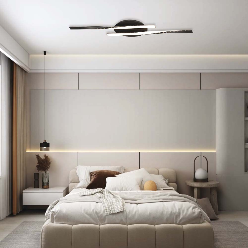 Plafón LED LED/12W/230V 3000K 94,5 cm negro