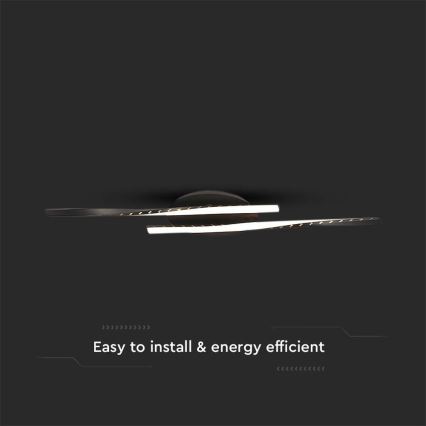 Plafón LED LED/12W/230V 3000K 94,5 cm negro