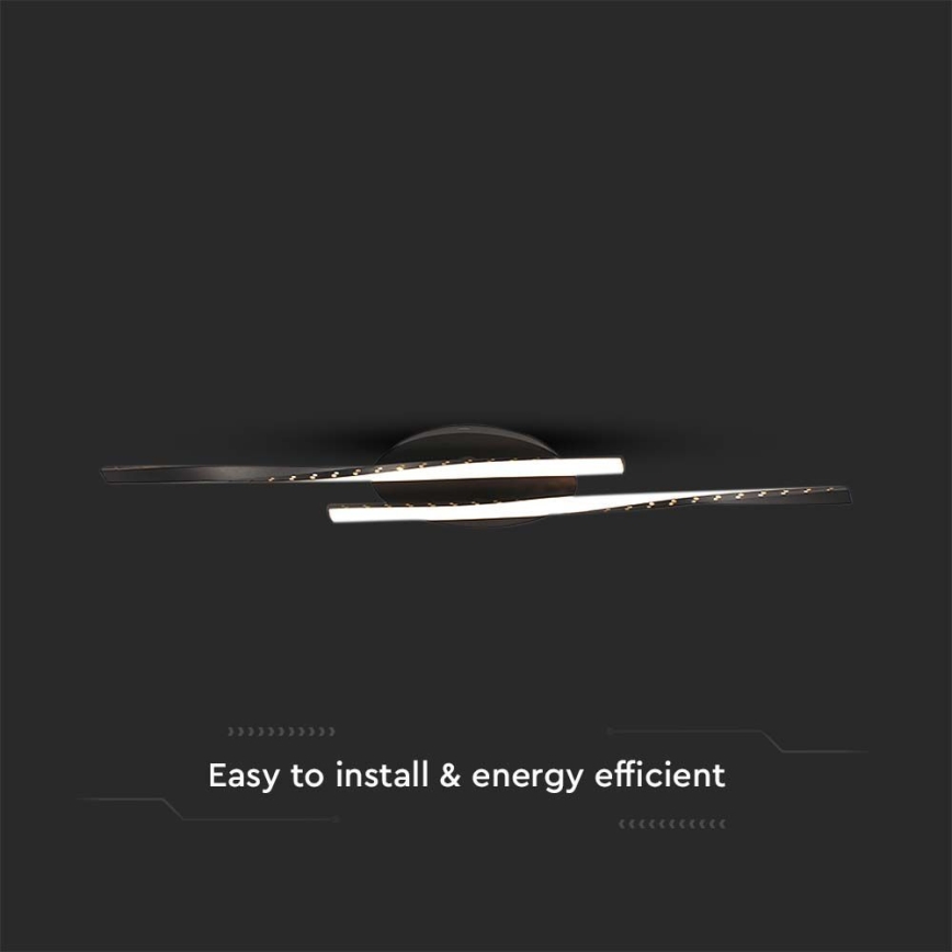 Plafón LED LED/12W/230V 3000K 94,5 cm negro