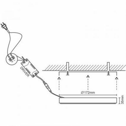 Plafón LED LED/12W/230V 4000K diá. 17,2 cm