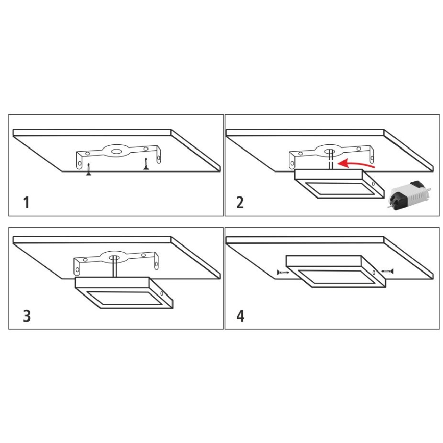 Plafón LED LED/12W/230V 4200K 16,3x16,3 cm blanco