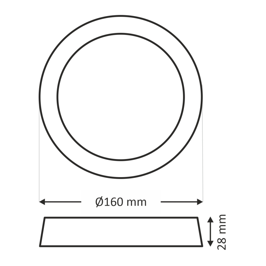 Plafón LED LED/12W/230V 4200K diá. 16 cm blanco