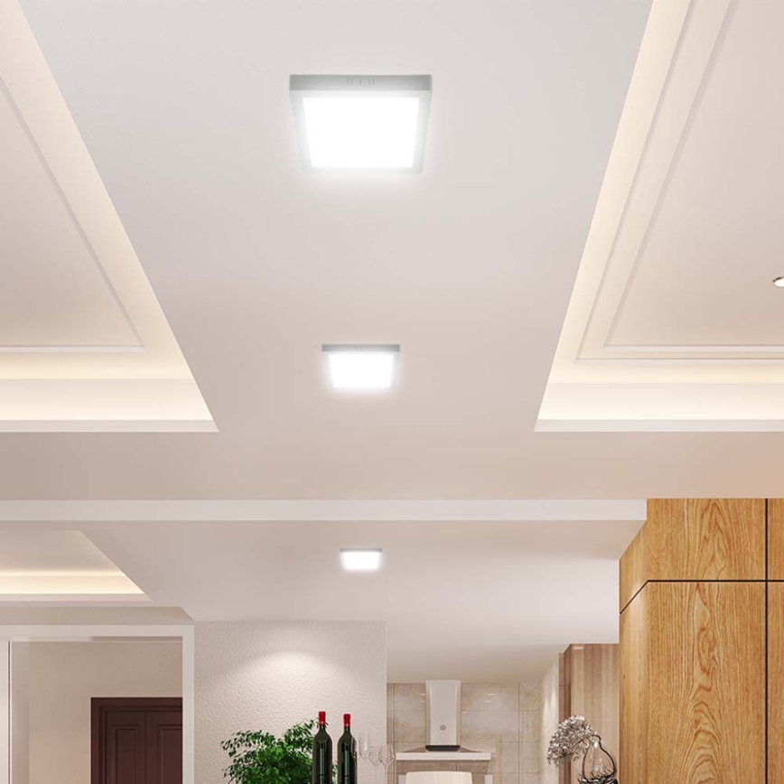 Plafón LED LED/18W/230V 4000K 21,4x,21,4 cm blanco