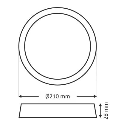 Plafón LED LED/18W/230V 4200K diá. 21 cm blanco