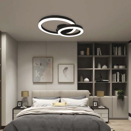 Plafón LED LED/20W/230V 3000K negro