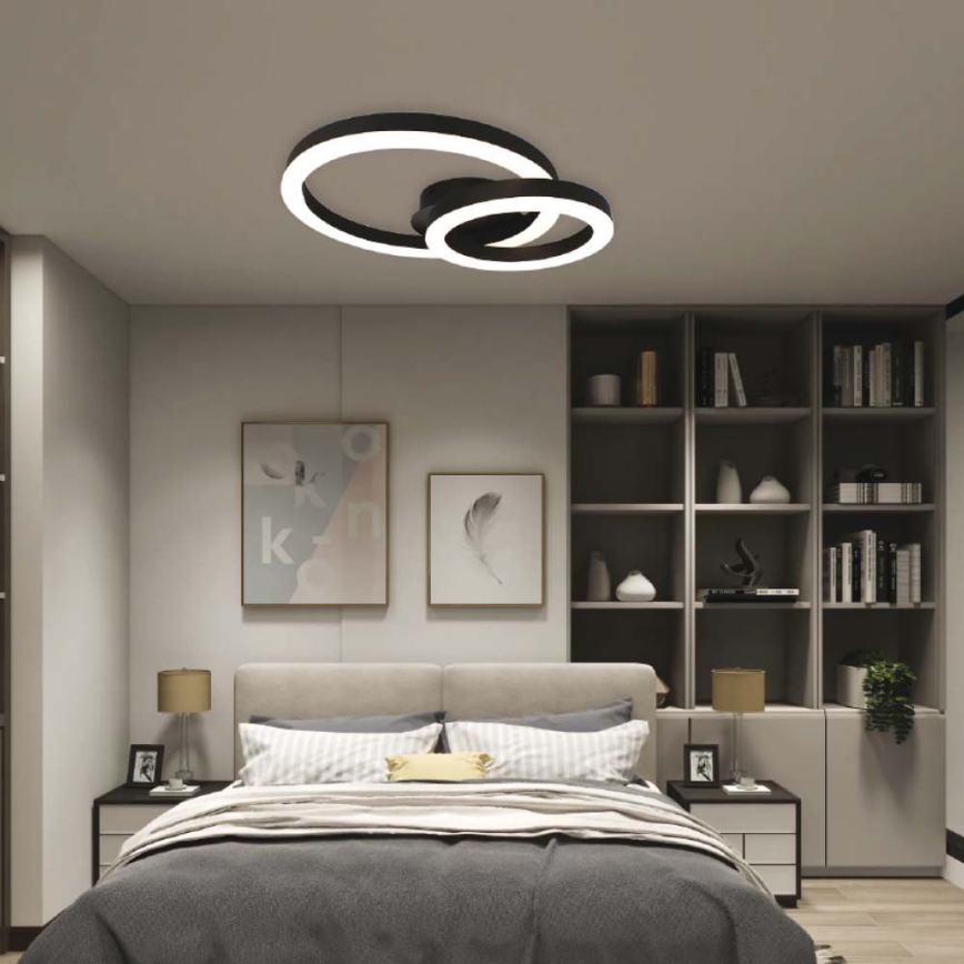 Plafón LED LED/20W/230V 3000K negro