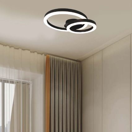 Plafón LED LED/20W/230V 3000K negro