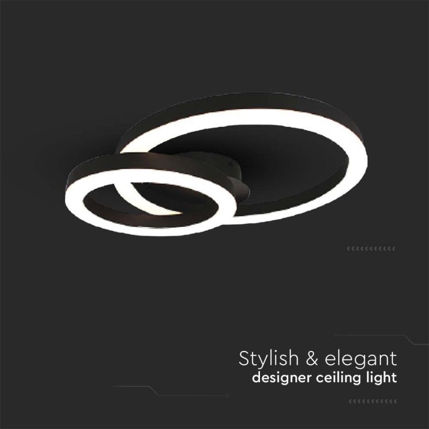 Plafón LED LED/20W/230V 3000K negro