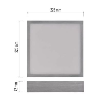Plafón LED NEXXO LED/21W/230 3000/3500/4000K 22,5x22,5 cm cromo mate