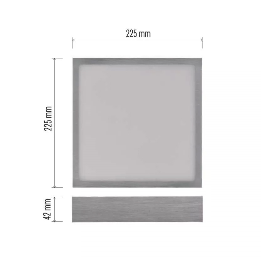Plafón LED NEXXO LED/21W/230 3000/3500/4000K 22,5x22,5 cm cromo mate
