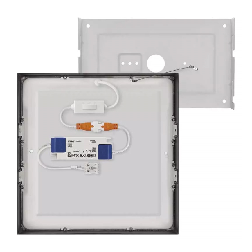 Plafón LED NEXXO LED/21W/230V 3000/3500/4000K 22,5x22,5 cm negro