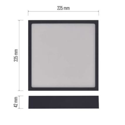 Plafón LED NEXXO LED/21W/230V 3000/3500/4000K 22,5x22,5 cm negro