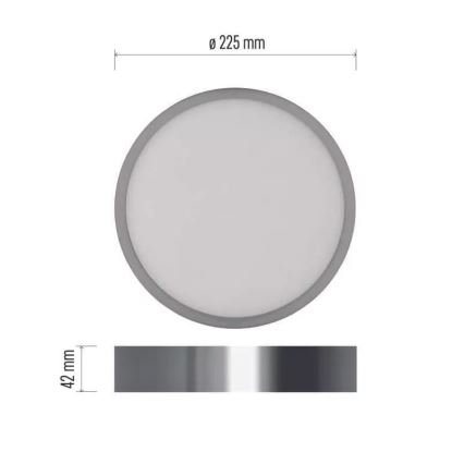 Plafón LED NEXXO LED/21W/230V 3000/3500/4000K diá. 22,5 cm cromo brillante