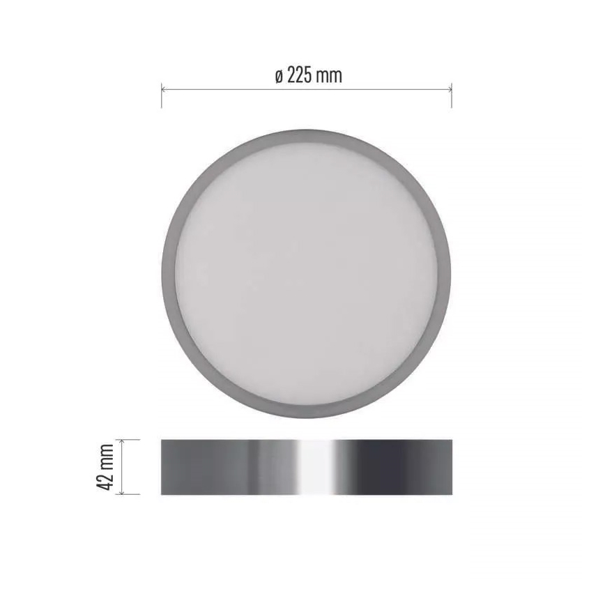 Plafón LED NEXXO LED/21W/230V 3000/3500/4000K diá. 22,5 cm cromo brillante