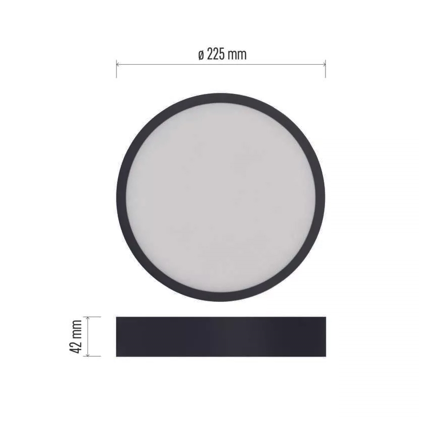 Plafón LED NEXXO LED/21W/230V 3000/3500/4000K ø 22,5 cm negro