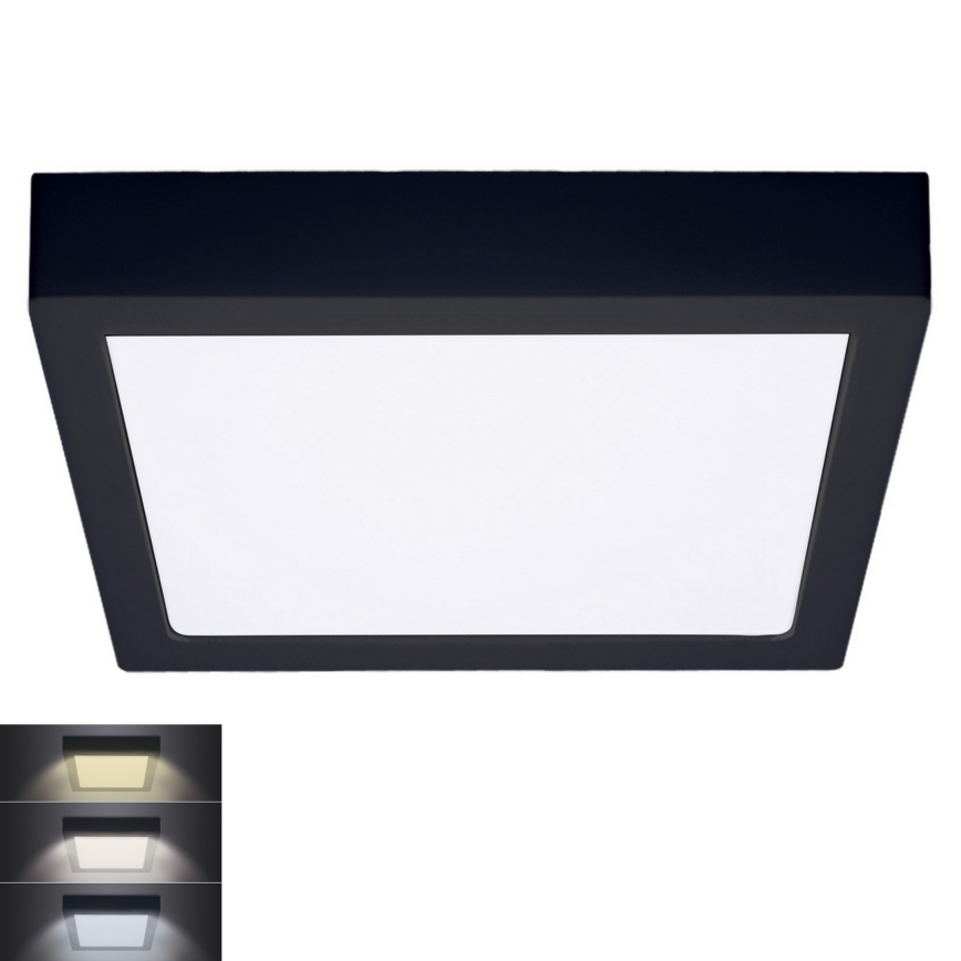 Plafón LED LED/24W/230V 3000/4000/6000K negro angular