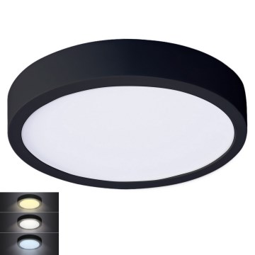 Plafón LED LED/24W/230V 3000/4000/6000K negro redondo