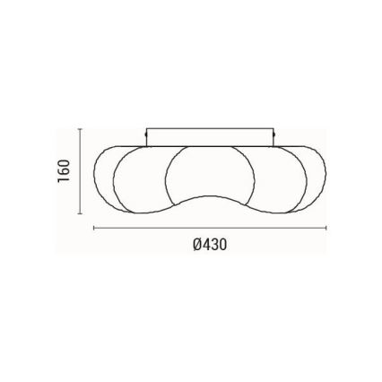 Plafón LED LED/24W/230V 3000K negro diá. 43 cm