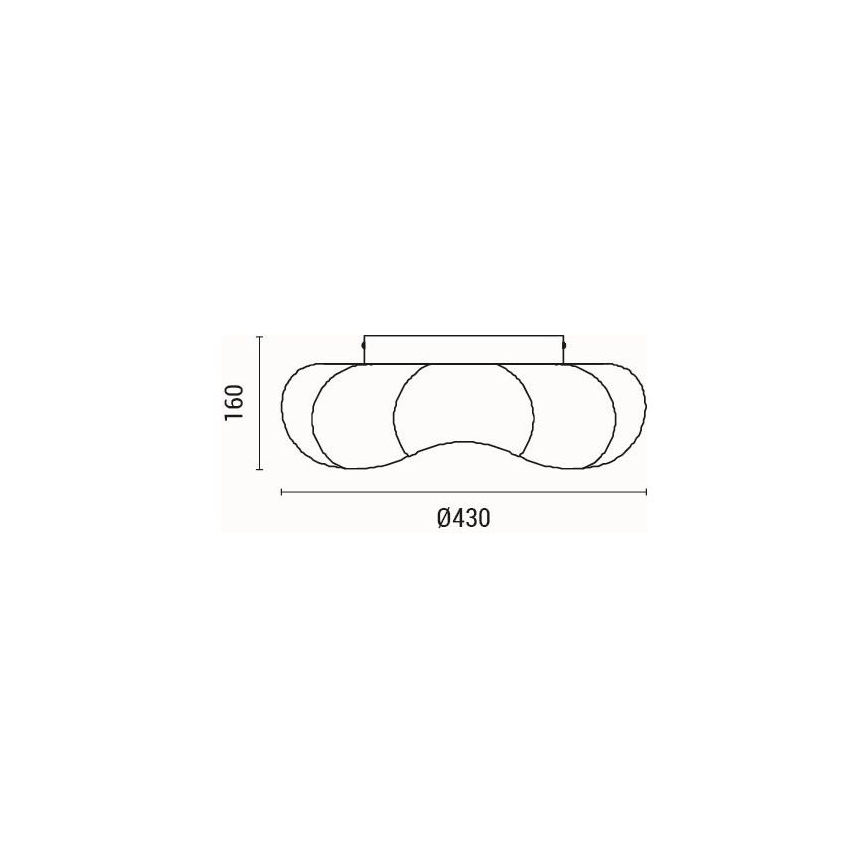 Plafón LED LED/24W/230V 3000K negro diá. 43 cm