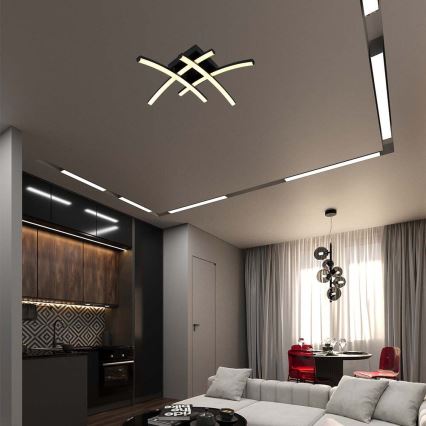 Plafón LED LED/24W/230V 3000K negro