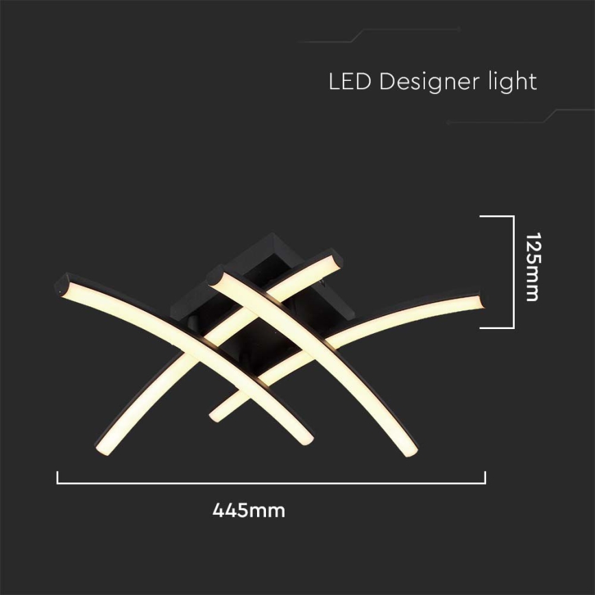 Plafón LED LED/24W/230V 3000K negro