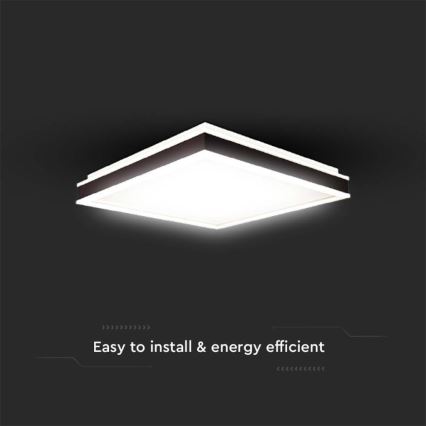 Plafón LED LED/24W/230V 4000K 45x45 cm negro