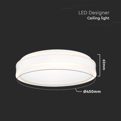 Plafón LED LED/24W/230V 4000K blanco