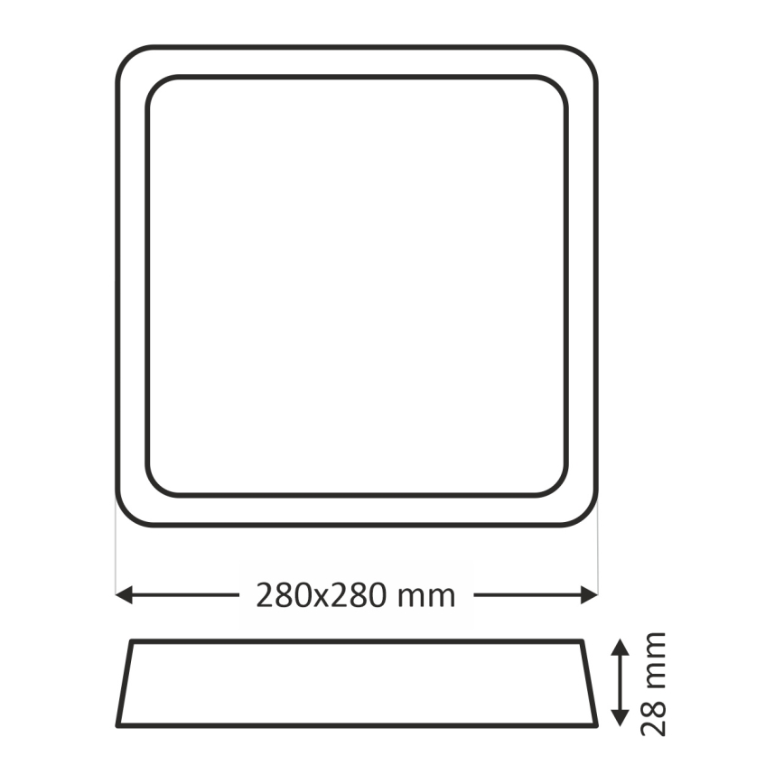 Plafón LED LED/24W/230V 4200K 28x28 cm blanco