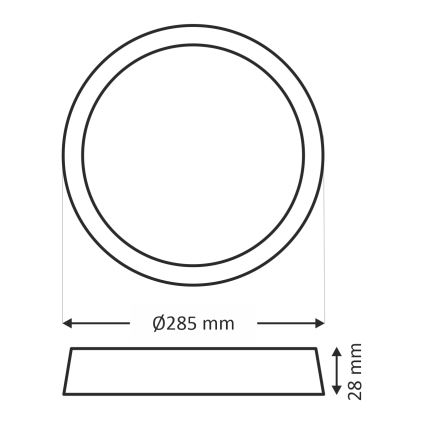 Plafón LED LED/24W/230V 4200K diá. 28,5 cm blanco