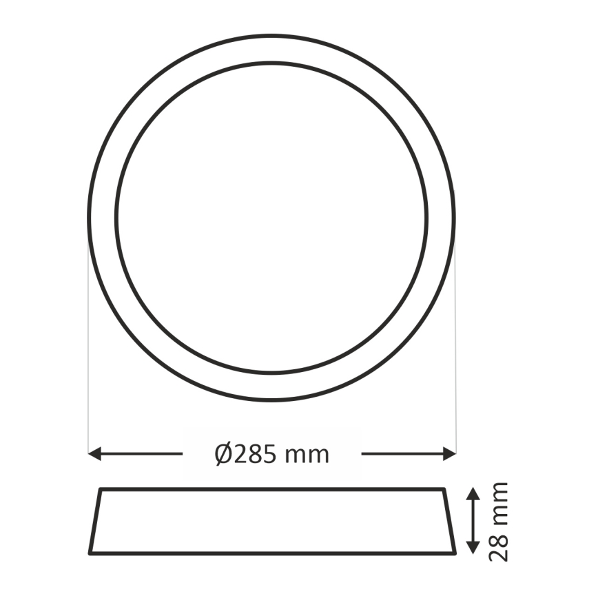 Plafón LED LED/24W/230V 4200K diá. 28,5 cm blanco