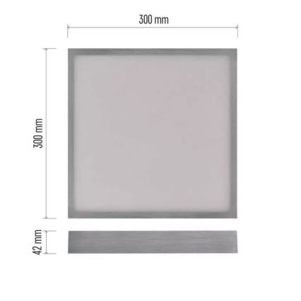 Plafón LED NEXXO LED/28,5W/230V 3000/3500/4000K 30x30 cm cromo mate