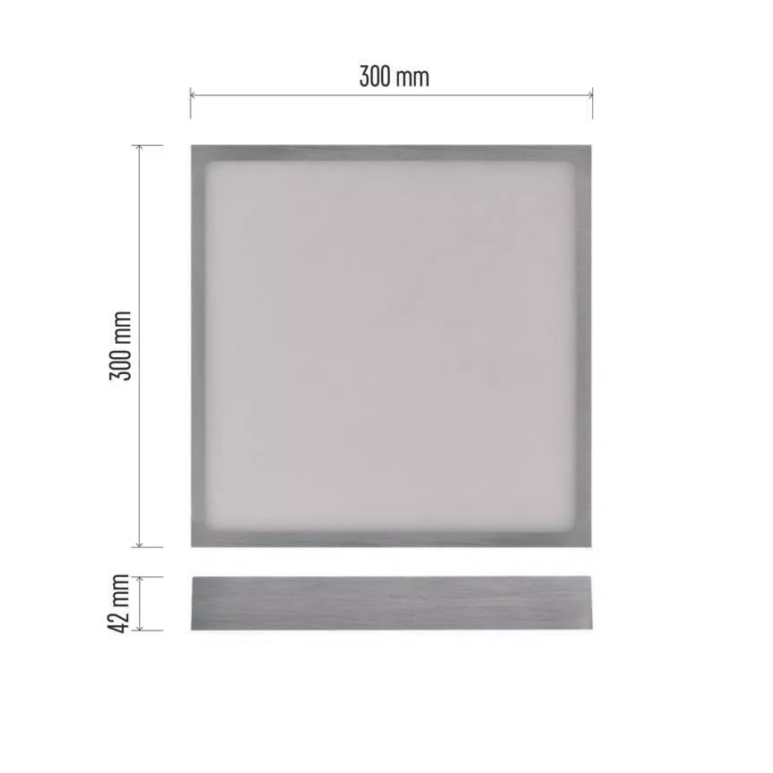Plafón LED NEXXO LED/28,5W/230V 3000/3500/4000K 30x30 cm cromo mate