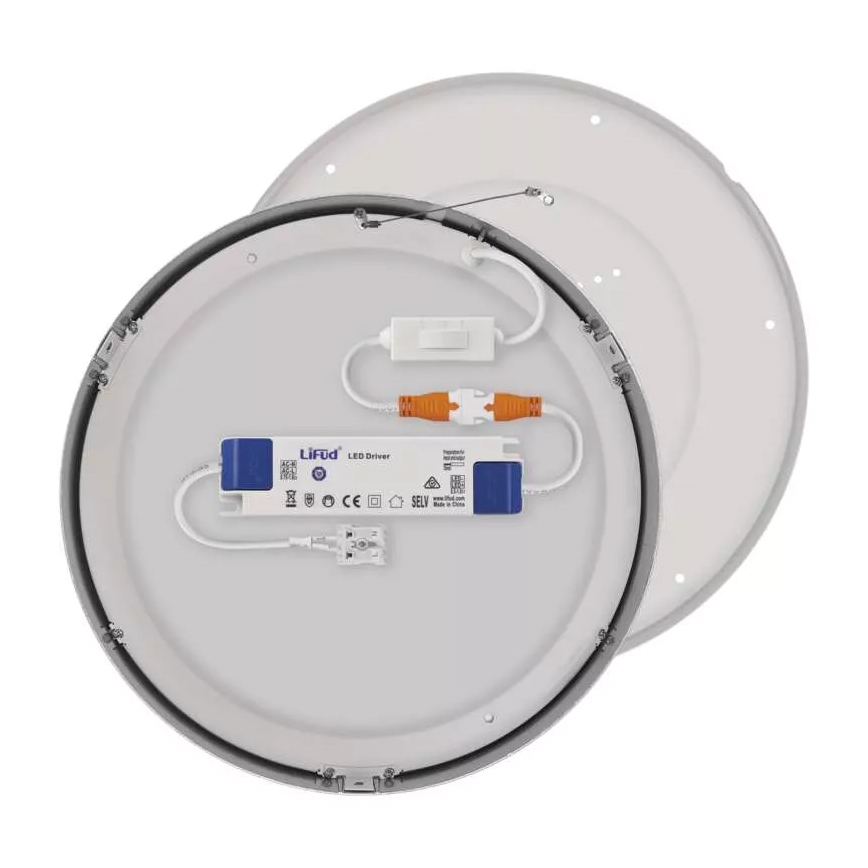 Plafón LED NEXXO LED/28,5W/230V 3000/3500/4000K diá. 30 cm cromo brillante