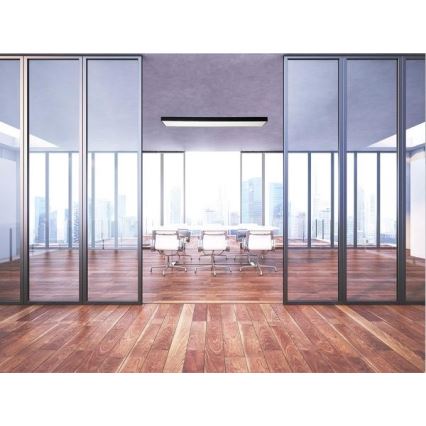Plafón LED LED/32W/230V 4000K 120x13 cm negro