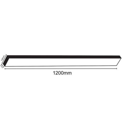 Plafón LED LED/32W/230V 4000K 120x13 cm negro