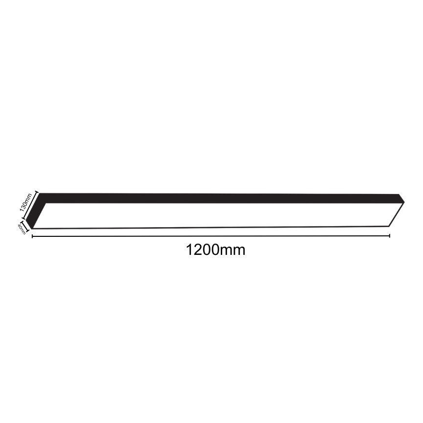 Plafón LED LED/32W/230V 4000K 120x13 cm negro