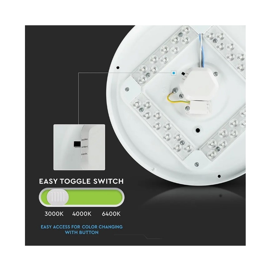 Plafón LED LED/36W/230V diámetro 50 cm 3000/4000/6400K