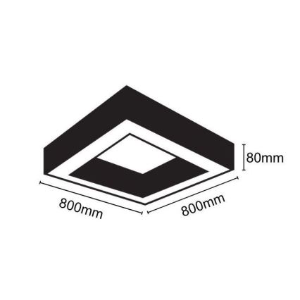 Plafón LED LED/55W/230V 4000K 80x80 cm
