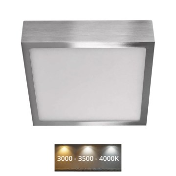Plafón LED NEXXO LED/12,5W/230V 3000/3500/4000K 17x17 cm cromo brillante
