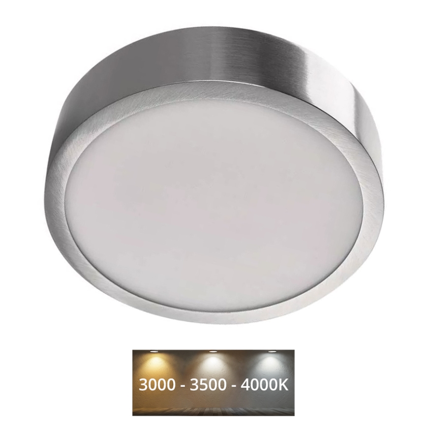 Plafón LED NEXXO LED/12,5W/230V 3000/3500/4000K diá. 17 cm cromo mate