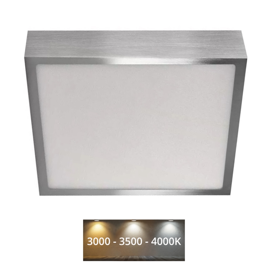 Plafón LED NEXXO LED/21W/230 3000/3500/4000K 22,5x22,5 cm cromo mate
