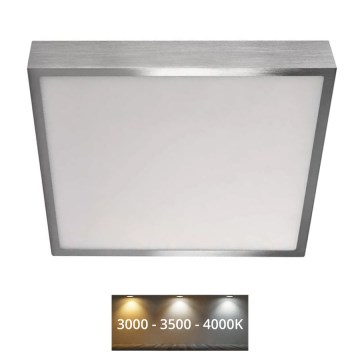 Plafón LED NEXXO LED/28,5W/230V 3000/3500/4000K 30x30 cm cromo mate