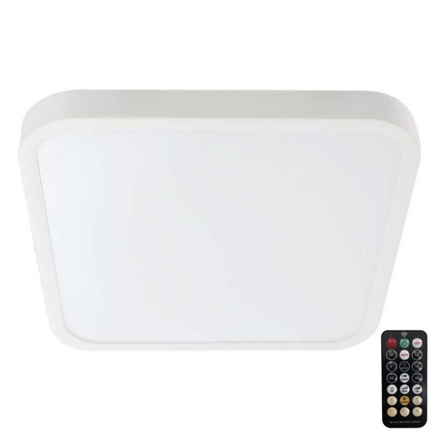 Plafón LED para baño con sensor SAMSUNG CHIP LED/36W/230V IP44 4000K 42x42 cm blanco + control remoto