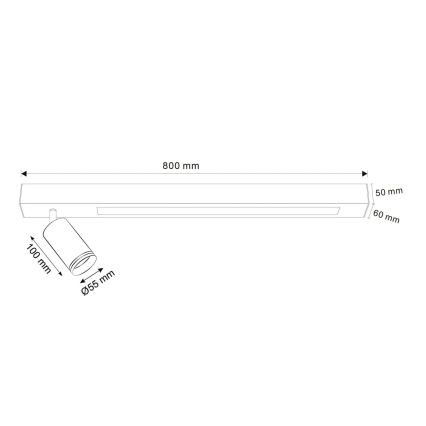 Plafón LED PARÍS LED/24W/230V + 1xGU10/10W negro